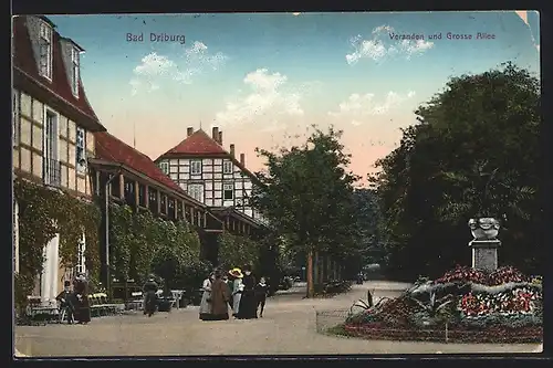 AK Bad Driburg, Veranden und Grosse Allee