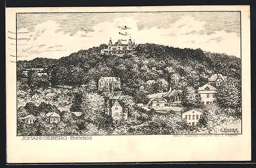 Künstler-AK Bielefeld, Schloss auf dem Johannisberg