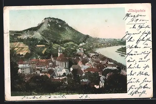 AK Königstein / Elbe, Festung mit Umland