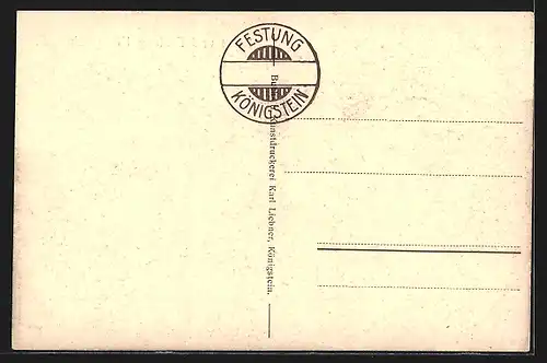 AK Königstein / Elbe, Ortsansicht mit Kirche und Festung