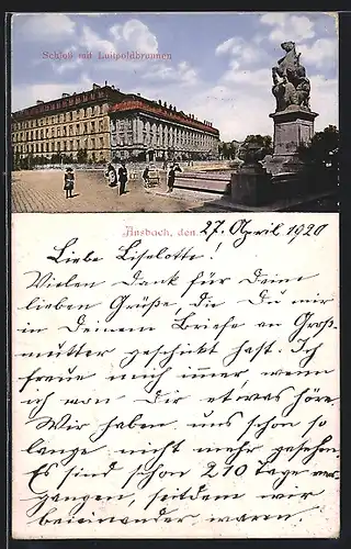 AK Ansbach, Schloss mit Luitpoldbrunnen
