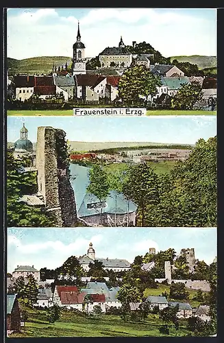 AK Frauenstein / Erzgeb., Ortsansicht