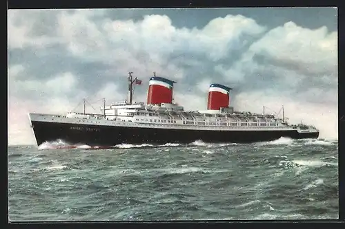 AK Passagierschiff SS United States auf See