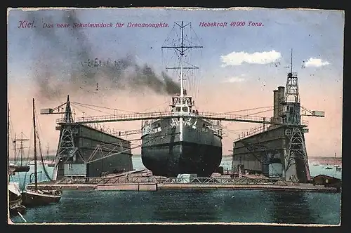 AK Kiel, das Schwimmdock für Dreadnoughts, Kriegshafen