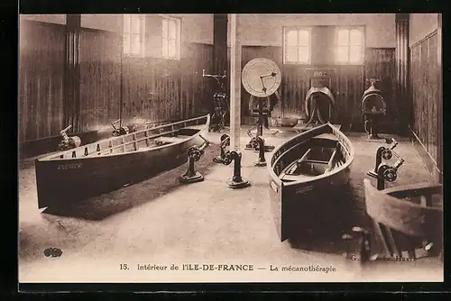 AK Passagierschiff Ile-de-France, Behandlungsraum / La Mécanothérapie