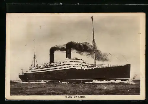 AK RMS Caronia in voller Fahrt