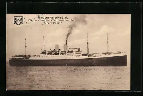 AK Passagierschiff Albert Ballin der Hamburg-Amerika-Linie