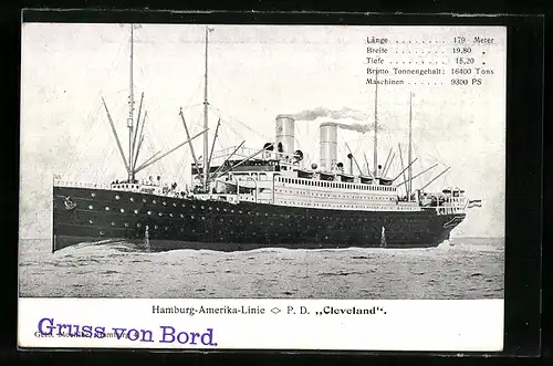 AK P. D. Cleveland der Hamburg-Amerika Linie