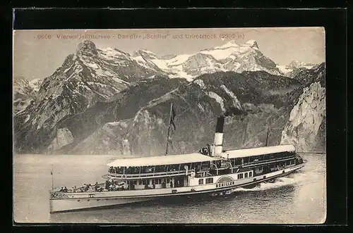 AK Dampfer Schiller auf dem Vierwaldstättersee und Urirotstock