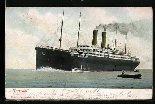AK Passagierschiff Amerika beim Auslaufen