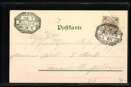 AK Aufforderung zum Schreiben von Ansichtskarten, Schöne mit Amor