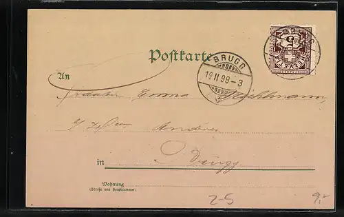 Lithographie Bub im Matrosenanzug im Boot, Kleeblätter, Aufforderung zum Schreiben von Ansichtskarten