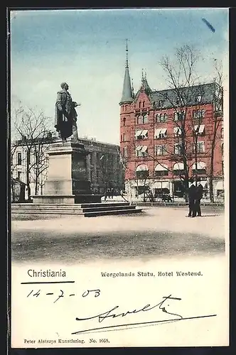 AK Christiania, Wergelands Statu, Hotel Westend