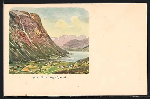 Künstler-AK Oie, Norangsfjord, Panorama