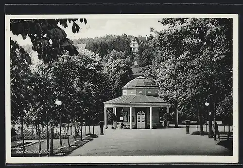 AK Bad Meinberg i. L., Parkansicht mit Pavillon