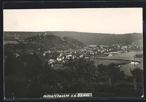 AK Helmarshausen a. d. Diemel, Ortsansicht aus der Vogelschau