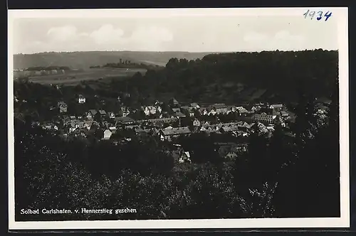 AK Carlshafen, Ortsansicht vom Hennerstieg aus