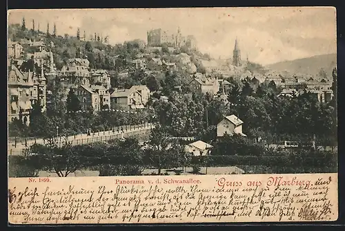 AK Marburg, Panorama von der Schwanallee