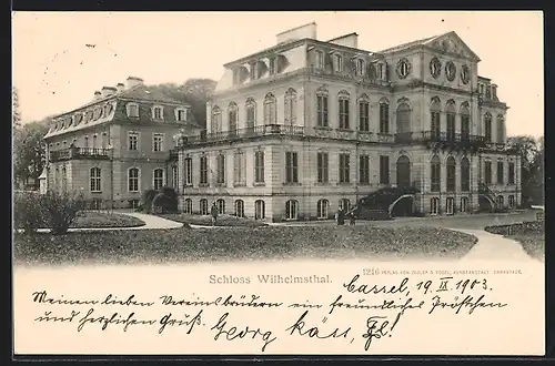 AK Wilhelmsthal / Kassel, Blick auf das Schloss