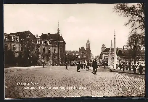 AK Essen a. Ruhr, Am alten Friedhof mit Huyssen-Stiftung