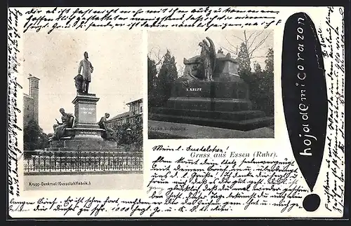 AK Essen /Ruhr, Krupp-Denkmal Gussstahlfabrik, Krupps Grabstätte