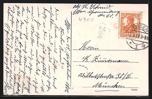 AK Essen a. Ruhr, Altenhof mit dem krupp-Denkmal