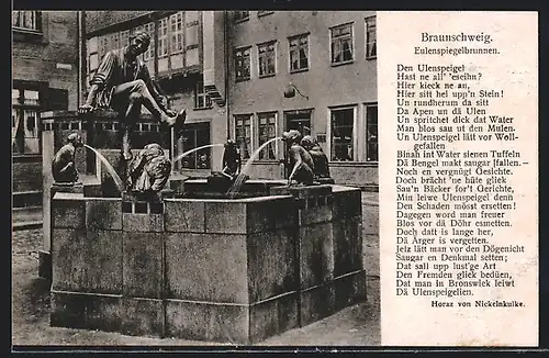 AK Braunschweig, Ansicht vom Eulenspiegelbrunnen