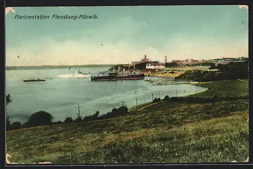 AK Flensburg-Mürwik, Blick auf Marinestation