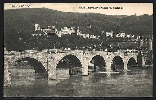 AK Heidelberg, Karl Theodor-Brücke und Schloss