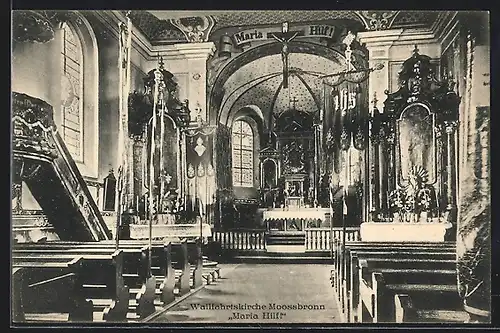 AK Moosbronn, Inneres der Wallfahrtskirche Maria Hilf