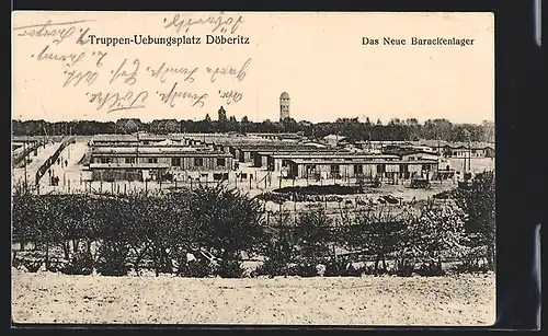 AK Döberitz, neues Barackenlager auf dem Truppenübungsplatz