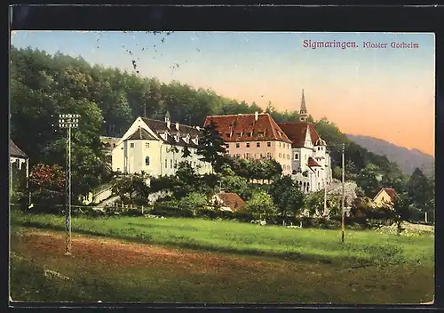 AK Sigmaringen, Kloster Gorheim gegen Waldgebiet