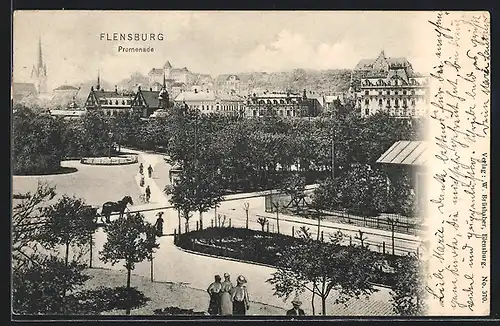 AK Flensburg, Partie an der Promenade