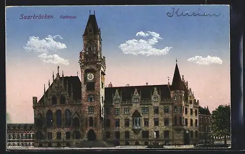 AK Saarbrücken, Blick zum Rathaus
