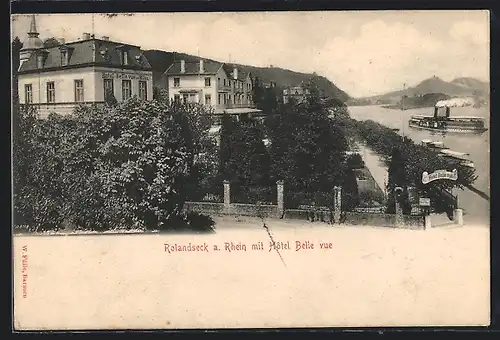 AK Rolandseck a. Rhein, Hotel Belle vue und Dampfer