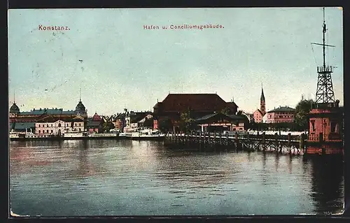 AK Konstanz, Hafen und Conciliumsgebäude