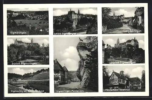 AK Sigmaringen, Schloss, Försterhaus Josefslust, Schwimmbad