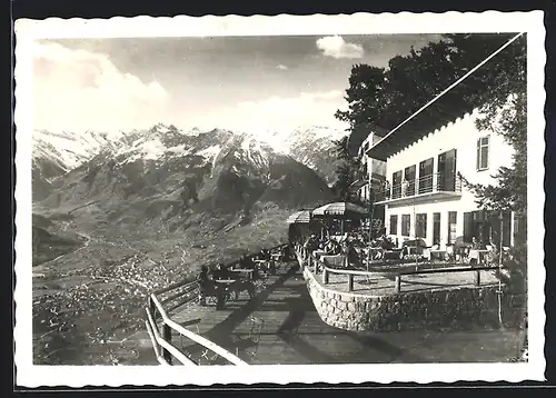 AK Avelengo-Hafling, Hotel Belvedere, Aussichtsterrasse