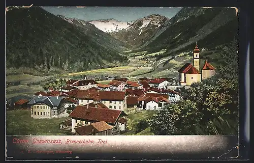 AK Gossensass a. d. Brennerbahn, Ortsansicht mit Kirche