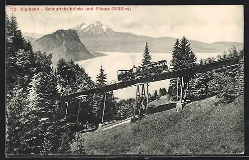 AK Pilatus, Rigibahn auf der Schnurtobelbrücke