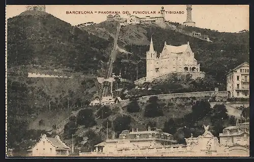 AK Barcelona, Panorama del Funicular al Tibidabo