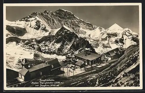 AK Jungfraubahn, Station Eigergletscher mit Jungfrau