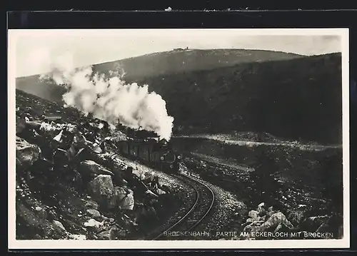 AK Brockenbahn am Eckerloch mit Brocken