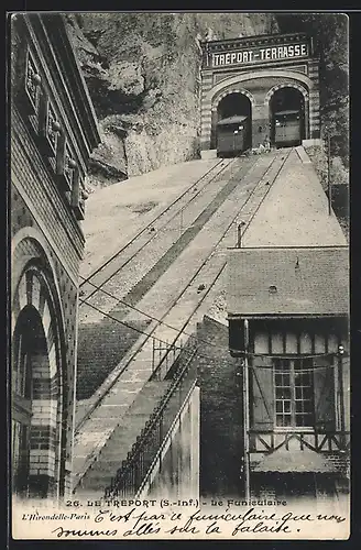 AK Le Treport, Le Funiculaire - Bergbahn