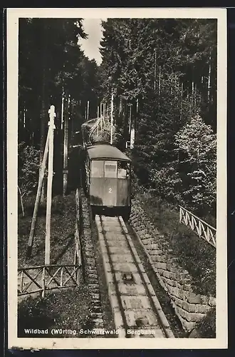AK Wildbad /Württbg. Schwarzwald, Bergbahn auf dem Hang