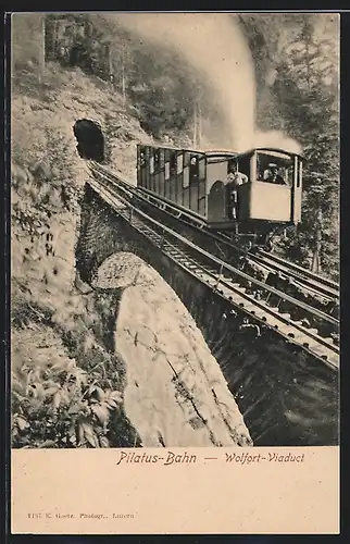 AK Pilatus-Bahn auf dem Wolfort-Viaduct