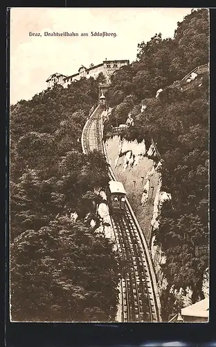 AK Graz, Drahtseilbahn am Schlossberg