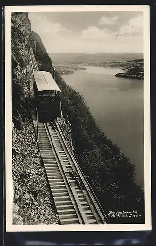 AK Bürgenstockbahn mit Blick auf Luzern
