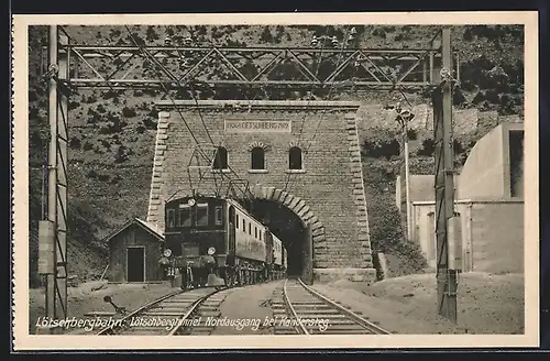 AK Lötschbergbahn vor dem Nordausgang des Lötschbergtunnels, Bergbahn