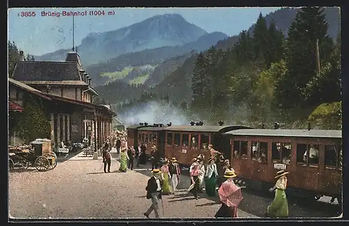 AK Brünigbahn bei dem Bahnhof Brünig